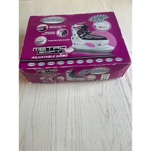 Lake Placid Metro Soft Kids Adjustable Ice Skates Pink Black White Size 2-5